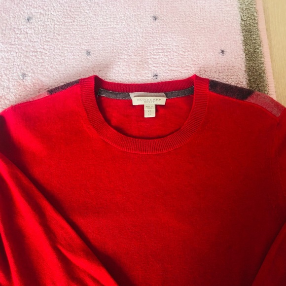 Burberry Red Cashmere Cotton Sweater, XS